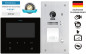 Preview: Moderne Video Türsprechanlage mit schwarzem 4,3 Zoll Monitor, 2-Draht BUS System, integrierter RFID Türöffner und wetterfester Außeneinheit